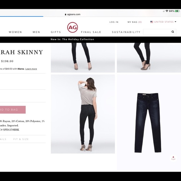 AG The Farrah Skinny High Rise Stretch Jeans in Brooks Wash - Picture 10 of 10